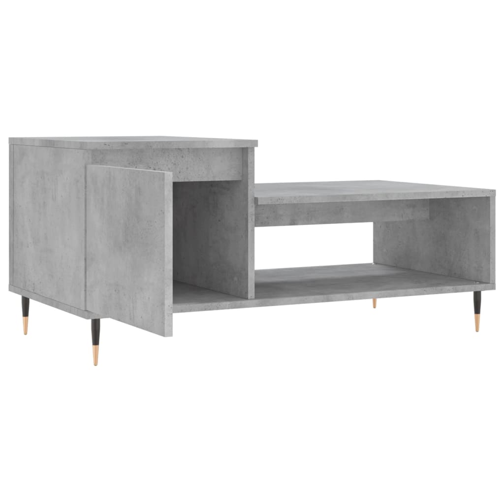 Mesa de centro madera contrachapada gris hormigón 100x50x45 cm vidaXL