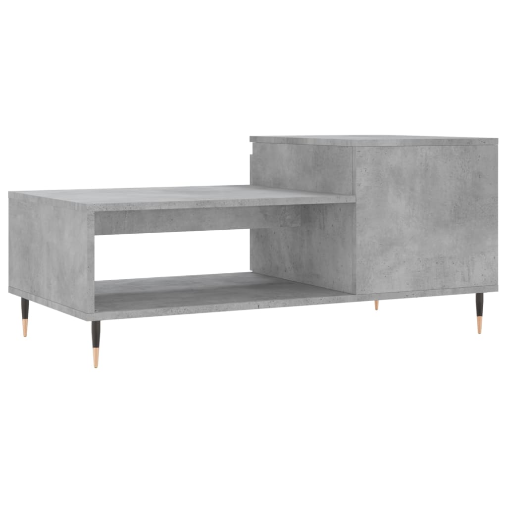 Mesa de centro madera contrachapada gris hormigón 100x50x45 cm vidaXL