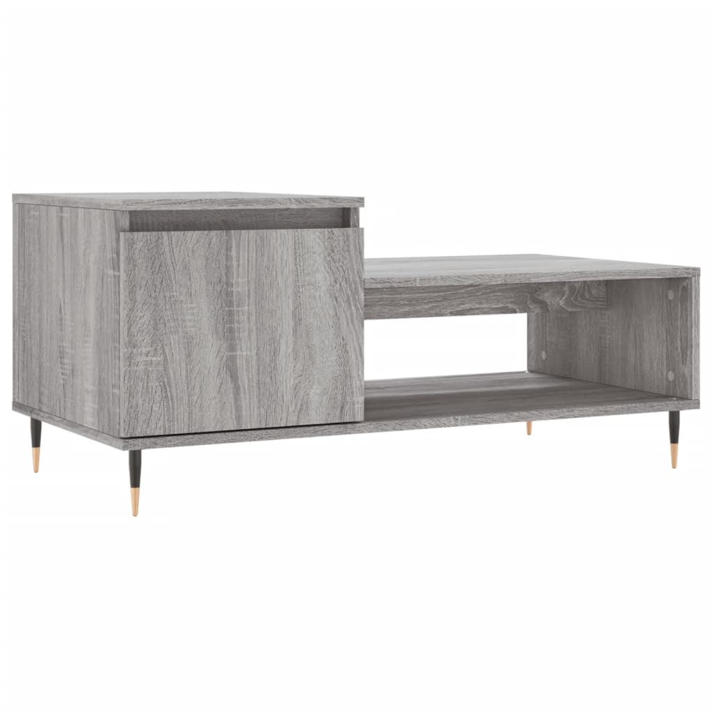 Mesa de centro madera contrachapada gris Sonoma 100x50x45 cm vidaXL