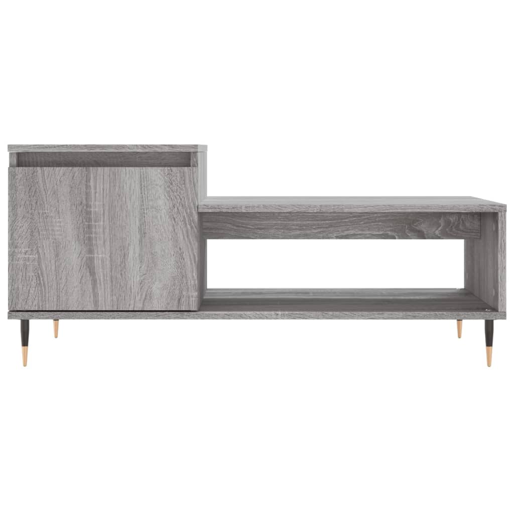 Mesa de centro madera contrachapada gris Sonoma 100x50x45 cm vidaXL