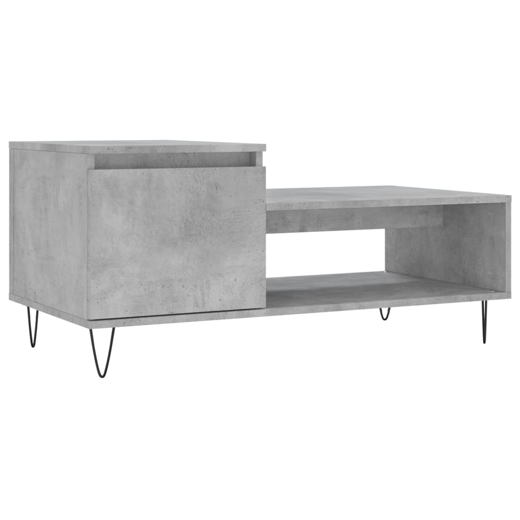 Mesa de centro madera gris hormigón 100x50x45 cm vidaXL