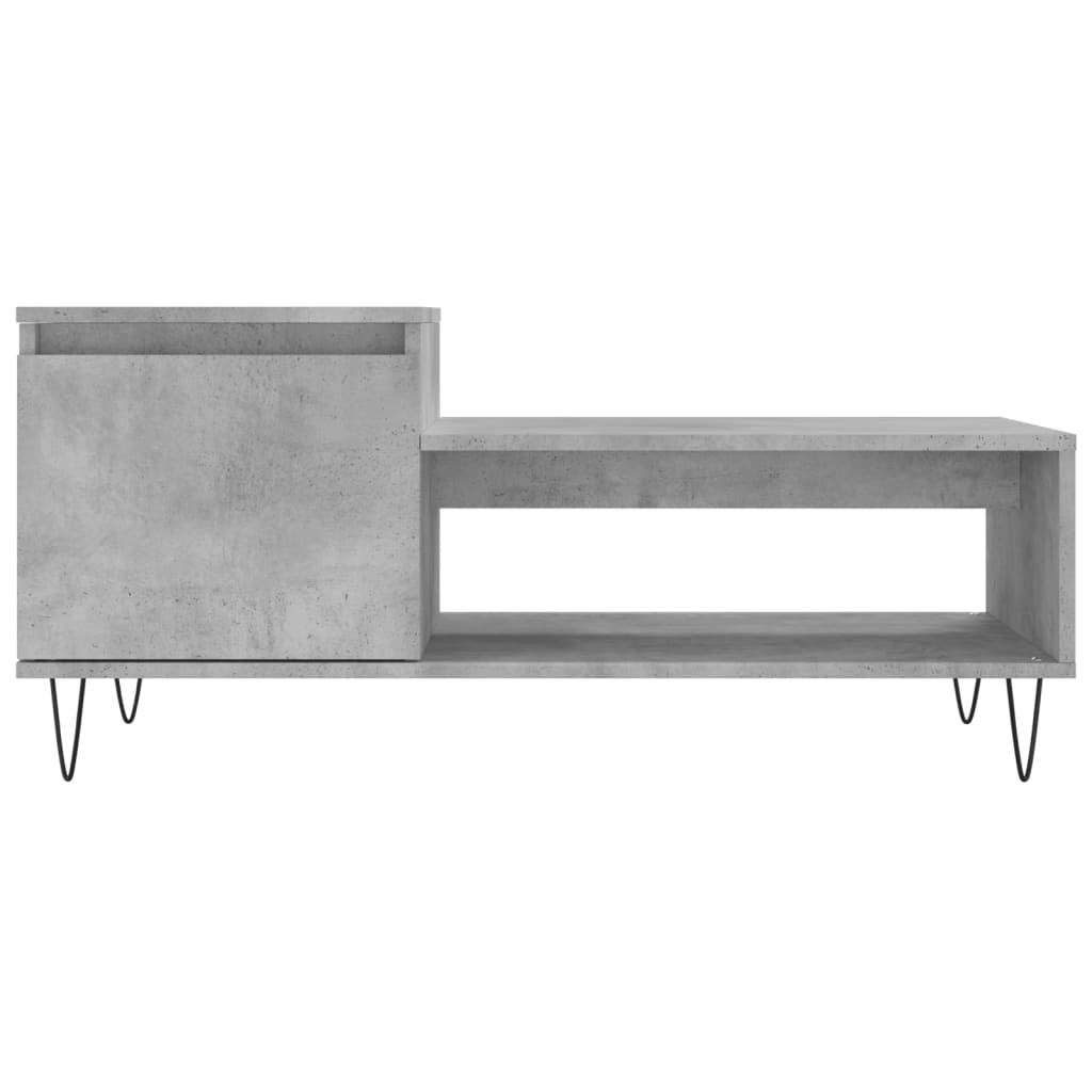 Mesa de centro madera gris hormigón 100x50x45 cm vidaXL