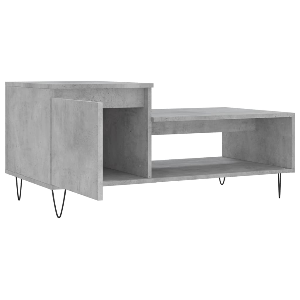 Mesa de centro madera gris hormigón 100x50x45 cm vidaXL