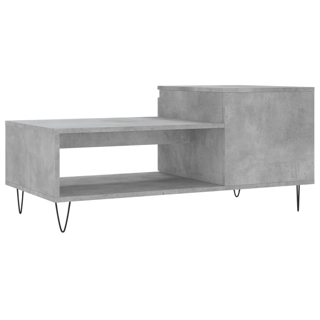 Mesa de centro madera gris hormigón 100x50x45 cm vidaXL