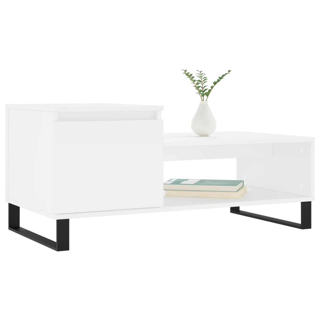 Mesa de centro madera blanco 100x50x45 cm