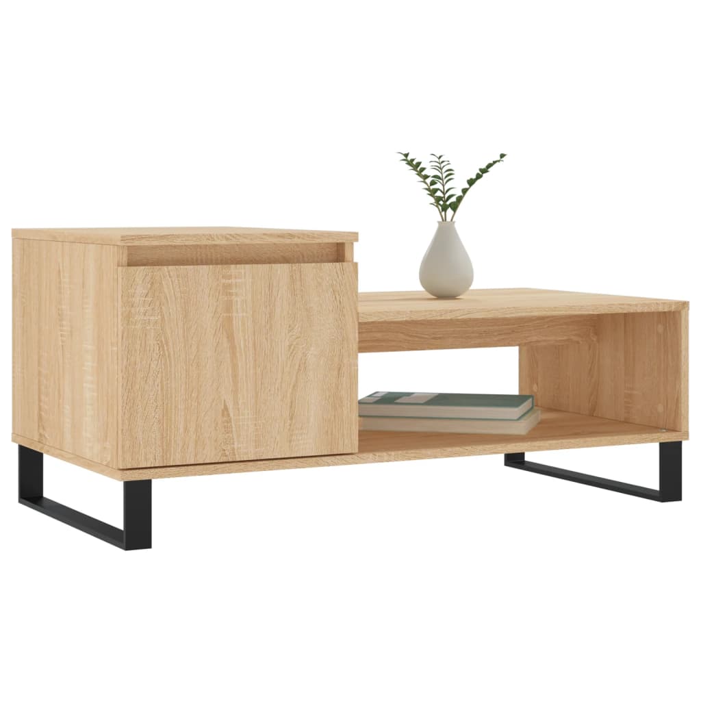 Mesa de centro madera contrachapada roble Sonoma 100x50x45 cm vidaXL