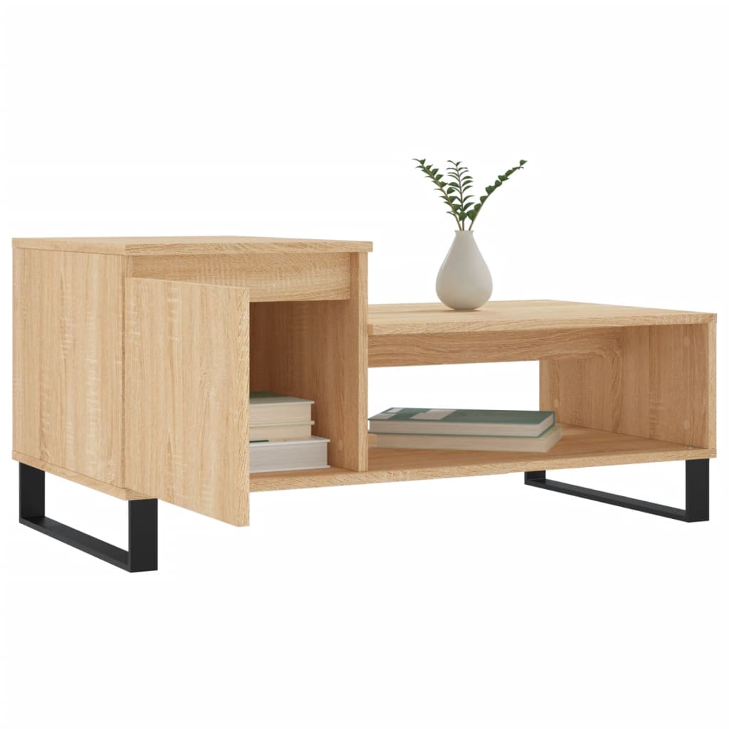 Mesa de centro madera contrachapada roble Sonoma 100x50x45 cm vidaXL