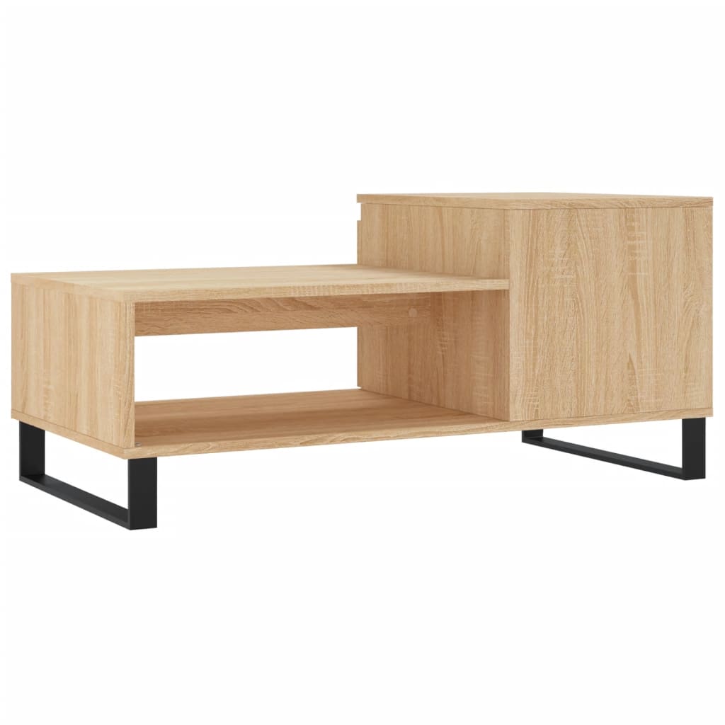 Mesa de centro madera contrachapada roble Sonoma 100x50x45 cm vidaXL