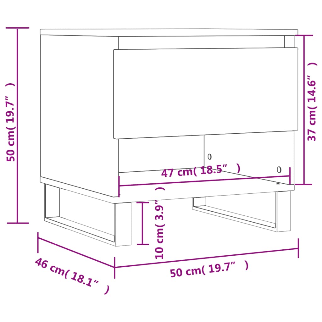 Mesas centro 2 uds madera sintetizada Nexus roble ahumado 50x46x50 cm vidaXL