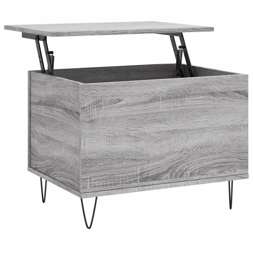 Mesa de centro madera contrachapada gris Sonoma 60x44,5x45 cm vidaXL