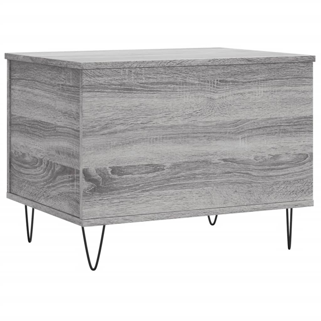 Mesa de centro madera contrachapada gris Sonoma 60x44,5x45 cm vidaXL