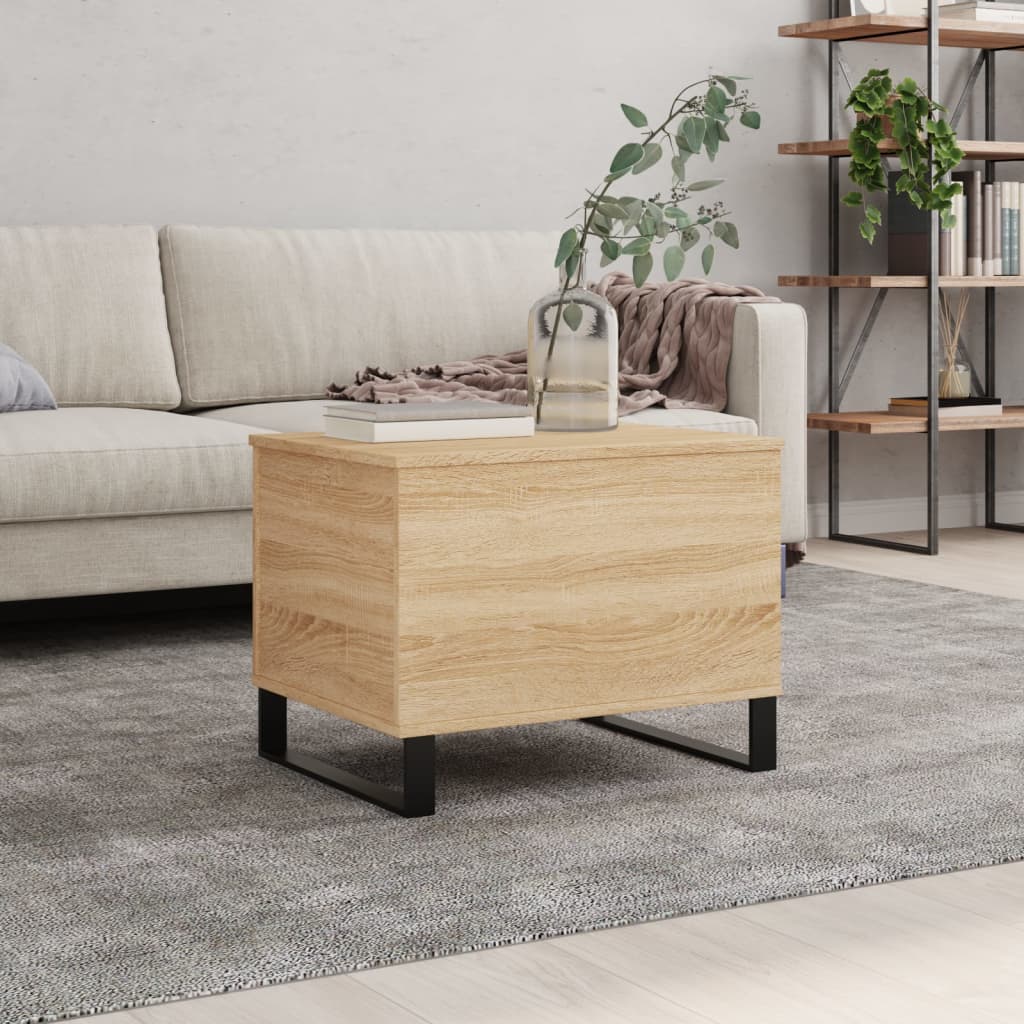 Vetonek Mesa de centro madera contrachapada roble Sonoma 60x44,5x45 cm