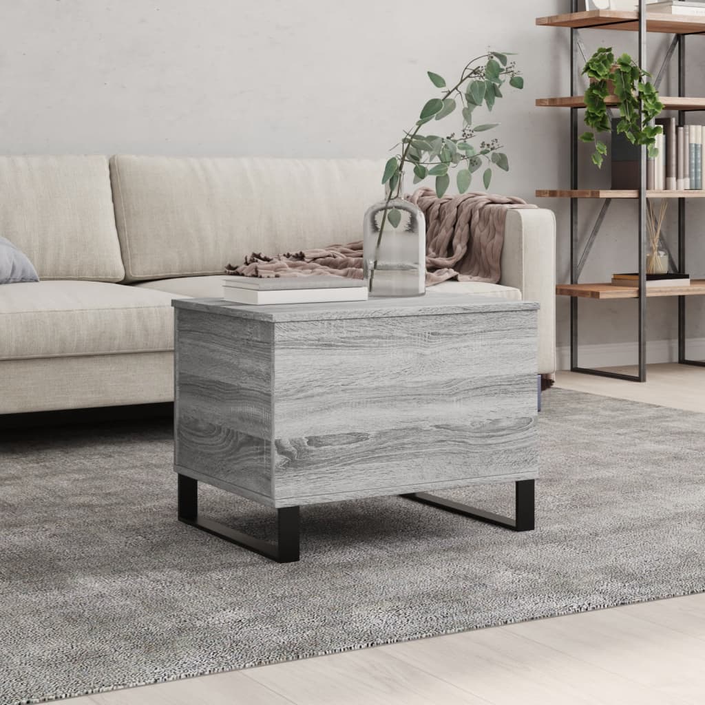 Vetonek Mesa de centro madera contrachapada gris Sonoma 60x44,5x45 cm