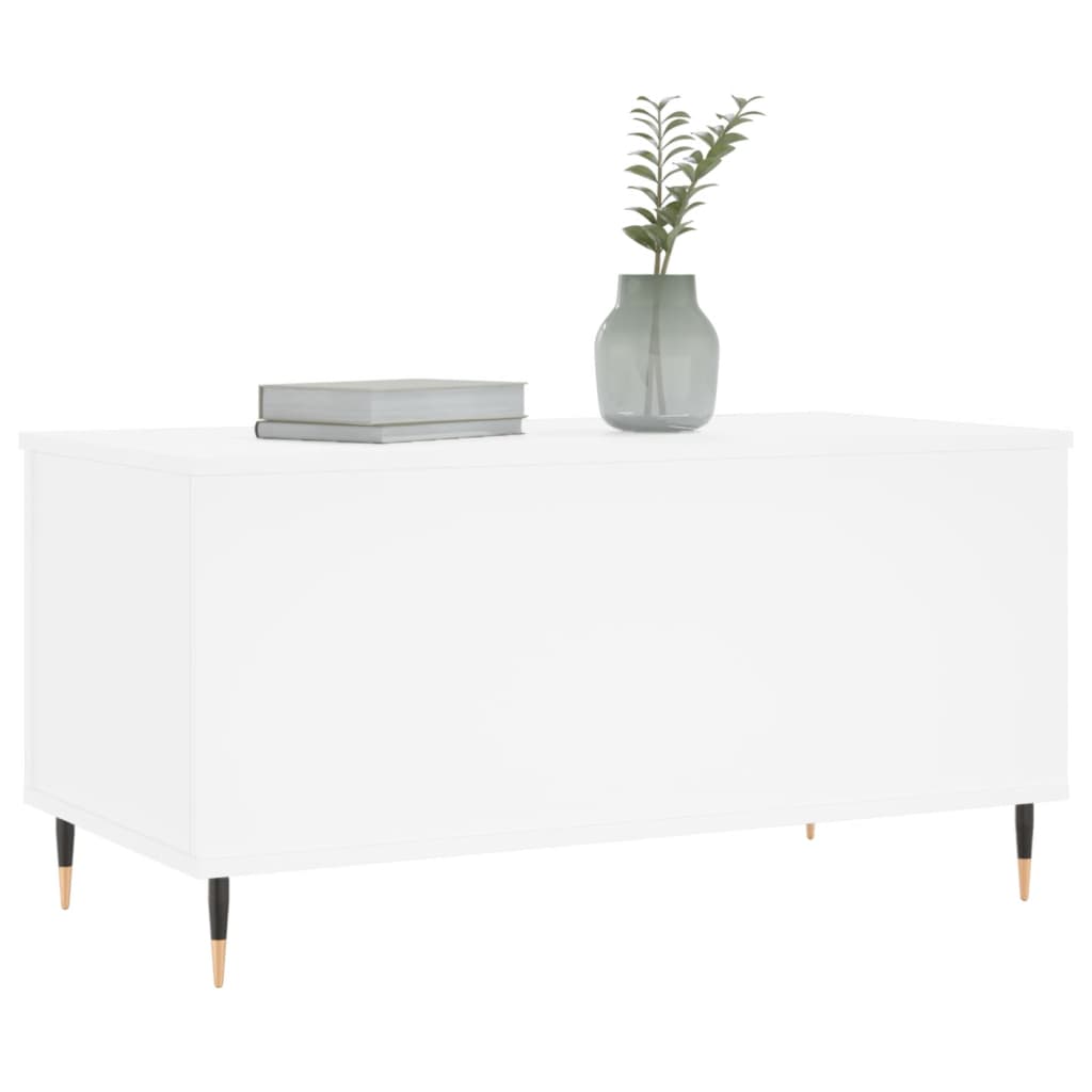 Mesa de centro madera blanco 90x44,5x45 cm