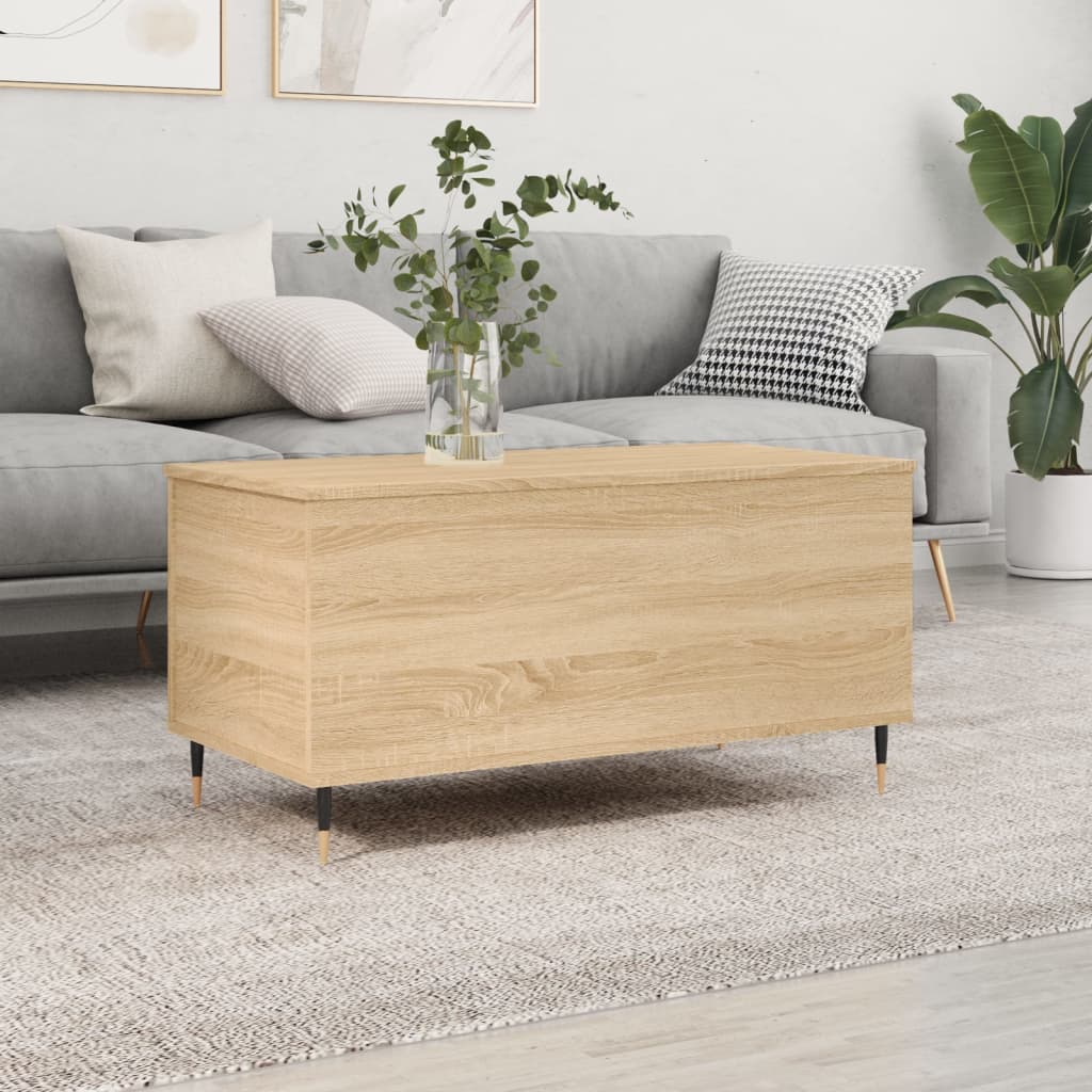 Vetonek Mesa de centro madera contrachapada roble Sonoma 90x44,5x45 cm