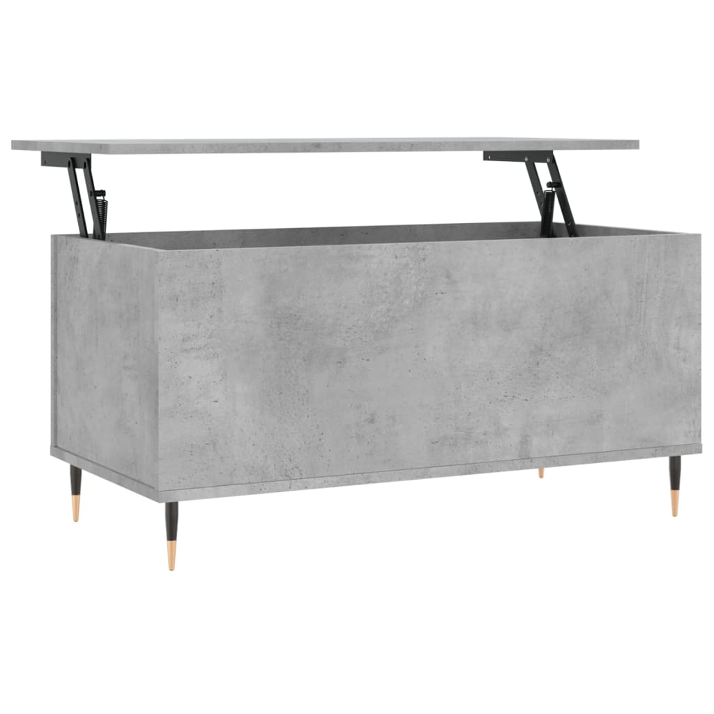 Mesa de centro madera contrachapada gris hormigón 90x44,5x45 cm vidaXL