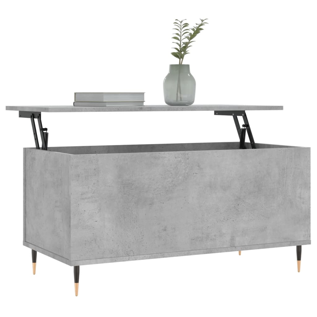 Mesa de centro madera contrachapada gris hormigón 90x44,5x45 cm vidaXL