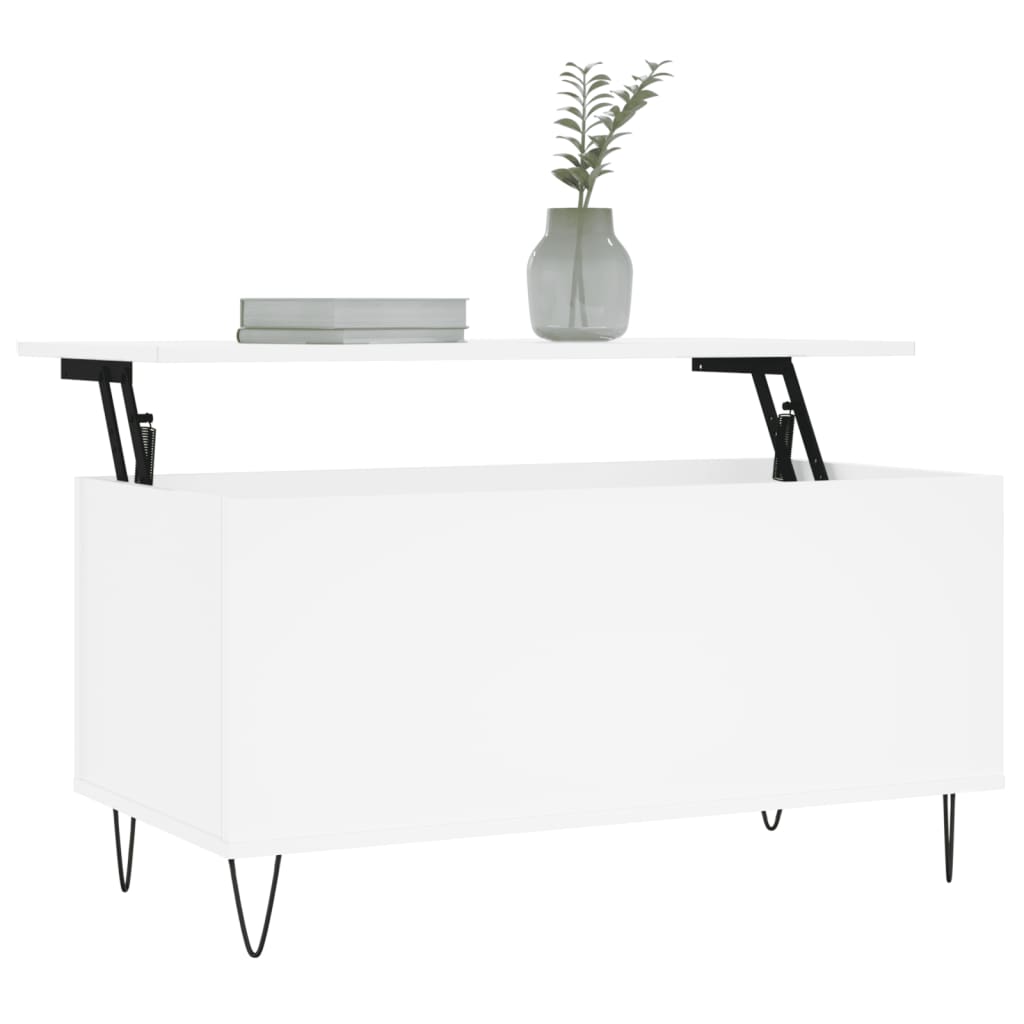 Mesa de centro madera blanco 90x44,5x45 cm