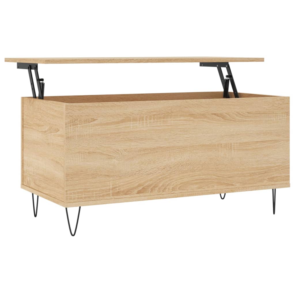 Mesa de centro madera contrachapada roble Sonoma 90x44,5x45 cm vidaXL