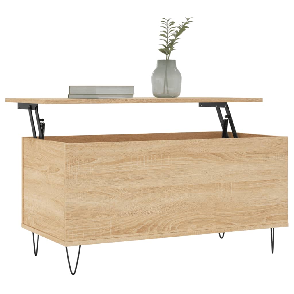 Mesa de centro madera contrachapada roble Sonoma 90x44,5x45 cm vidaXL