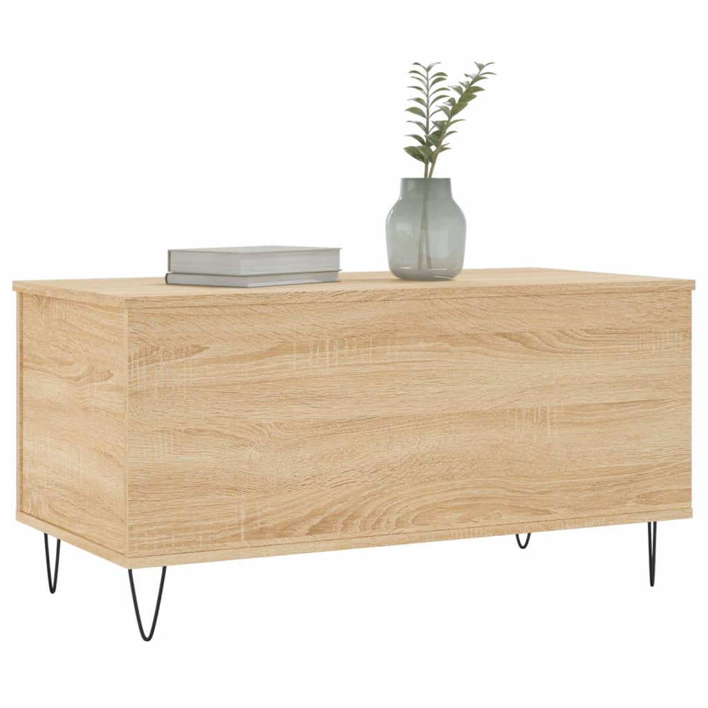 Mesa de centro madera contrachapada roble Sonoma 90x44,5x45 cm vidaXL