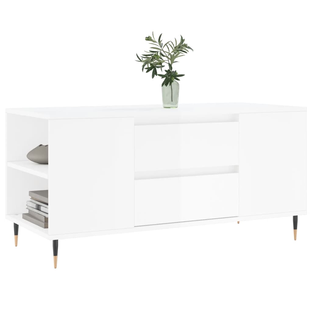 Synthesized wooden table Nexus white shine 102x44.5x50 cm