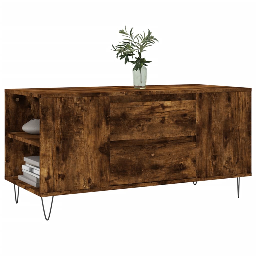 Mesa de centro madera sintetizada Nexus roble ahumado 102x44,5x50 cm vidaXL