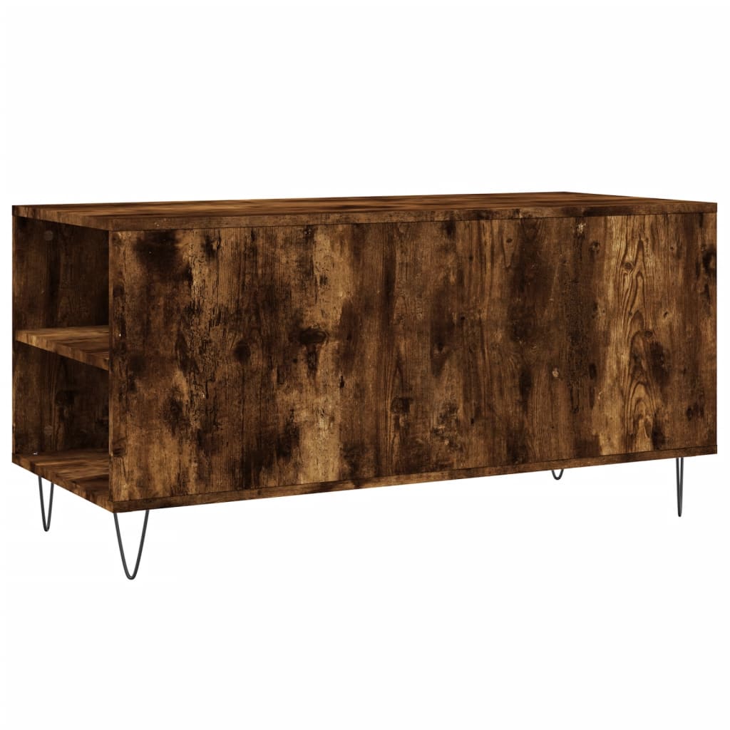 Mesa de centro madera sintetizada Nexus roble ahumado 102x44,5x50 cm vidaXL