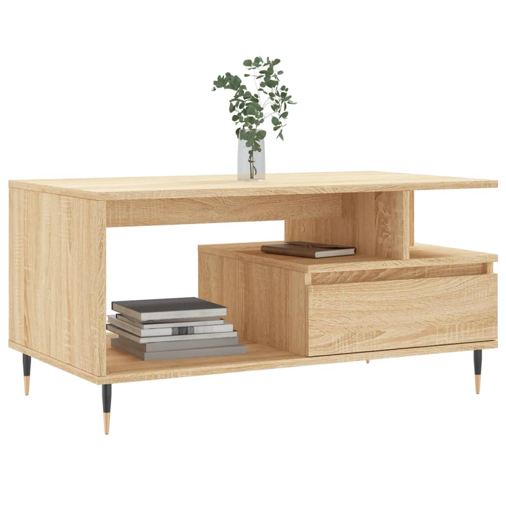 Mesa de centro madera roble Sonoma 90x49x45 cm vidaXL