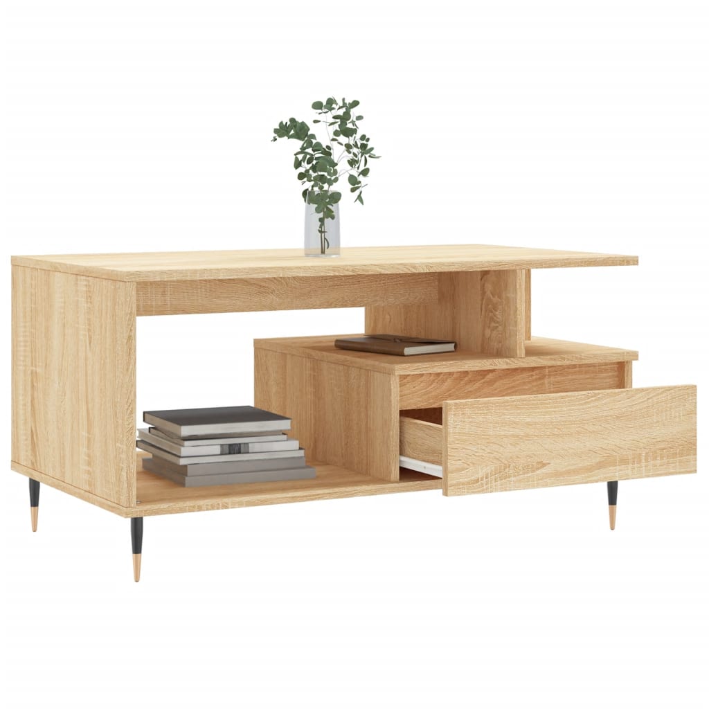 Mesa de centro madera roble Sonoma 90x49x45 cm vidaXL