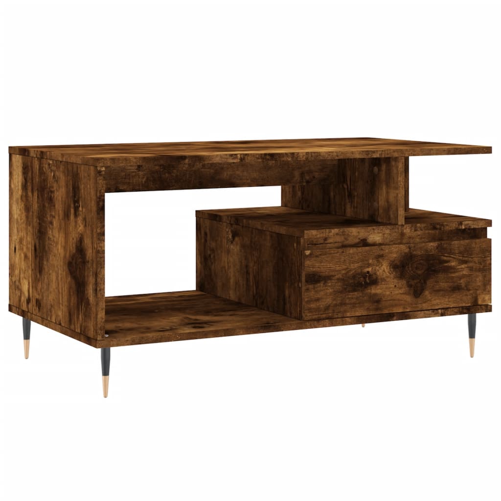 Mesa de centro madera roble ahumado 90x49x45 cm vidaXL