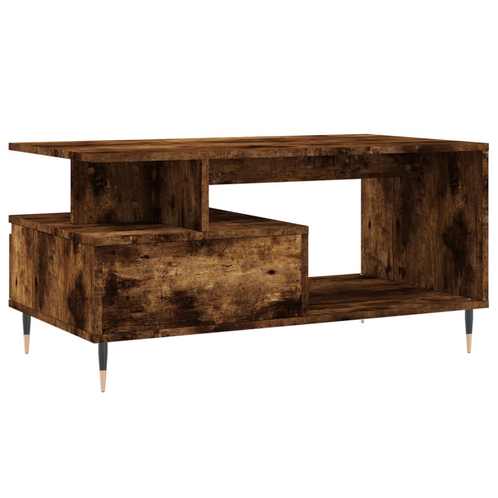 Mesa de centro madera roble ahumado 90x49x45 cm vidaXL