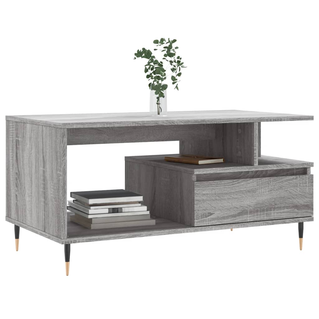 Mesa de centro madera gris Sonoma 90x49x45 cm