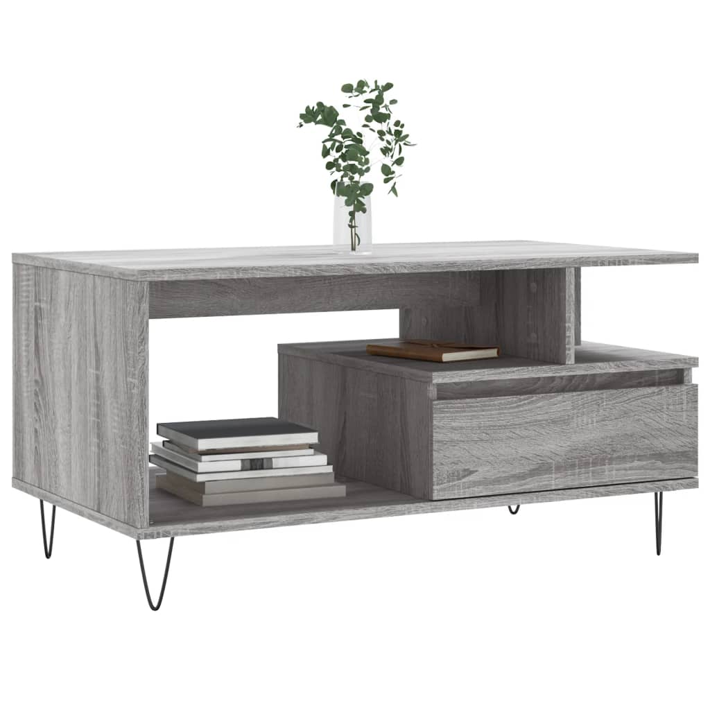 Mesa de centro madera gris Sonoma 90x49x45 cm