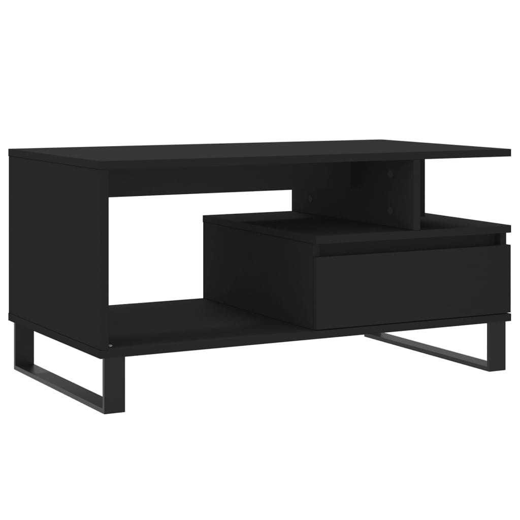 Mesa de centro madera negro 90x49x45 cm vidaXL