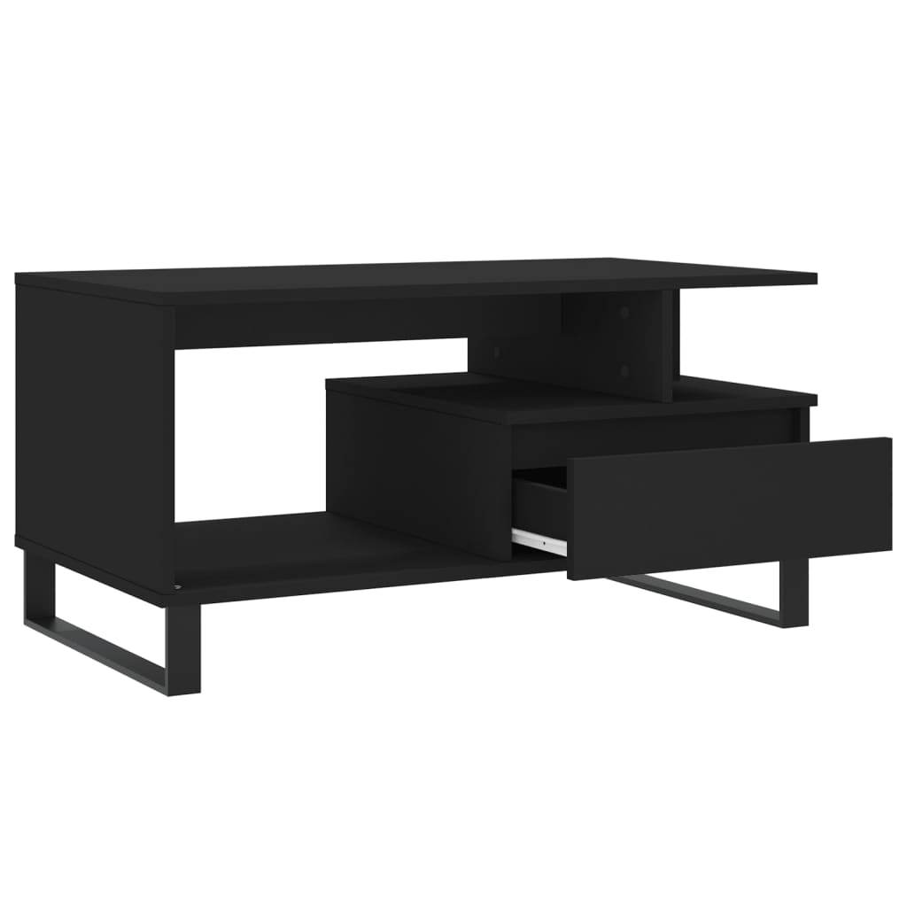 Mesa de centro madera negro 90x49x45 cm vidaXL