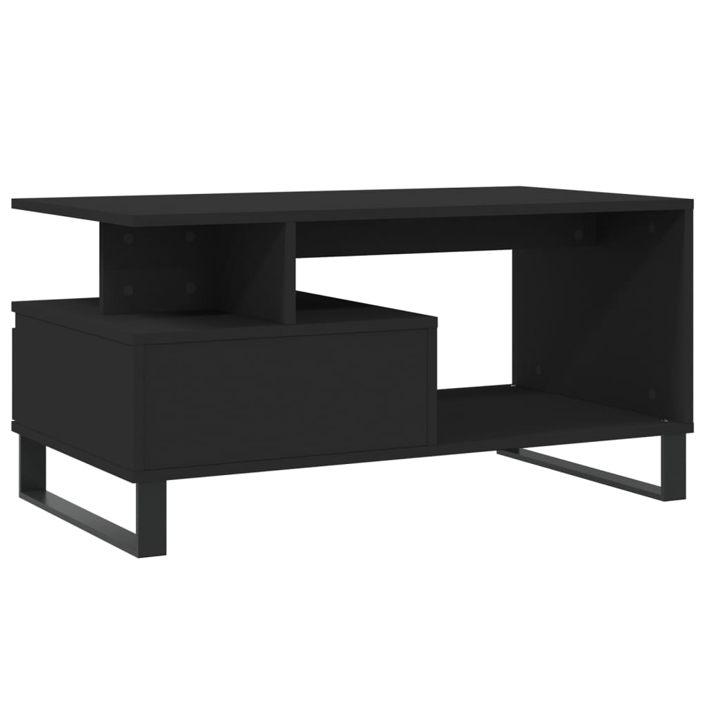 Mesa de centro madera negro 90x49x45 cm vidaXL