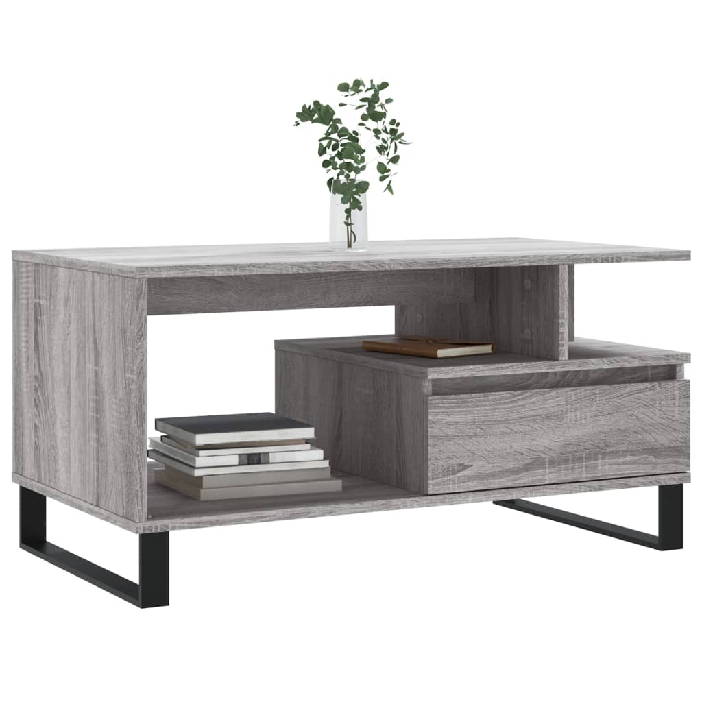 Mesa de centro madera gris Sonoma 90x49x45 cm vidaXL