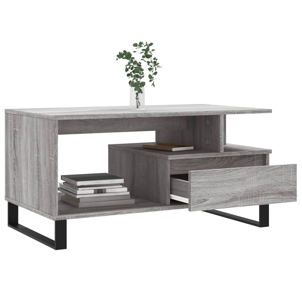 Mesa de centro madera gris Sonoma 90x49x45 cm vidaXL