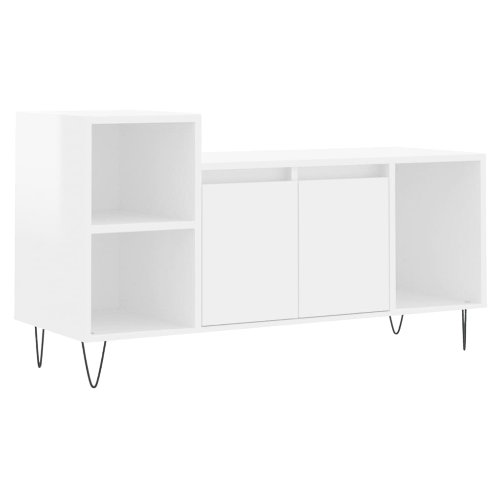 Mueble de TV madera blanco brillo 100x35x55 cm vidaXL