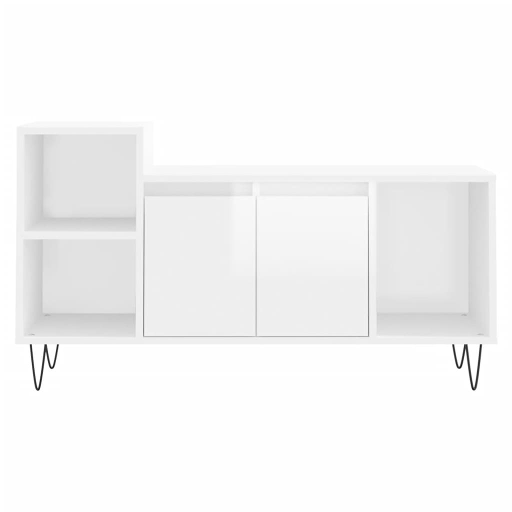 Mueble de TV madera blanco brillo 100x35x55 cm vidaXL