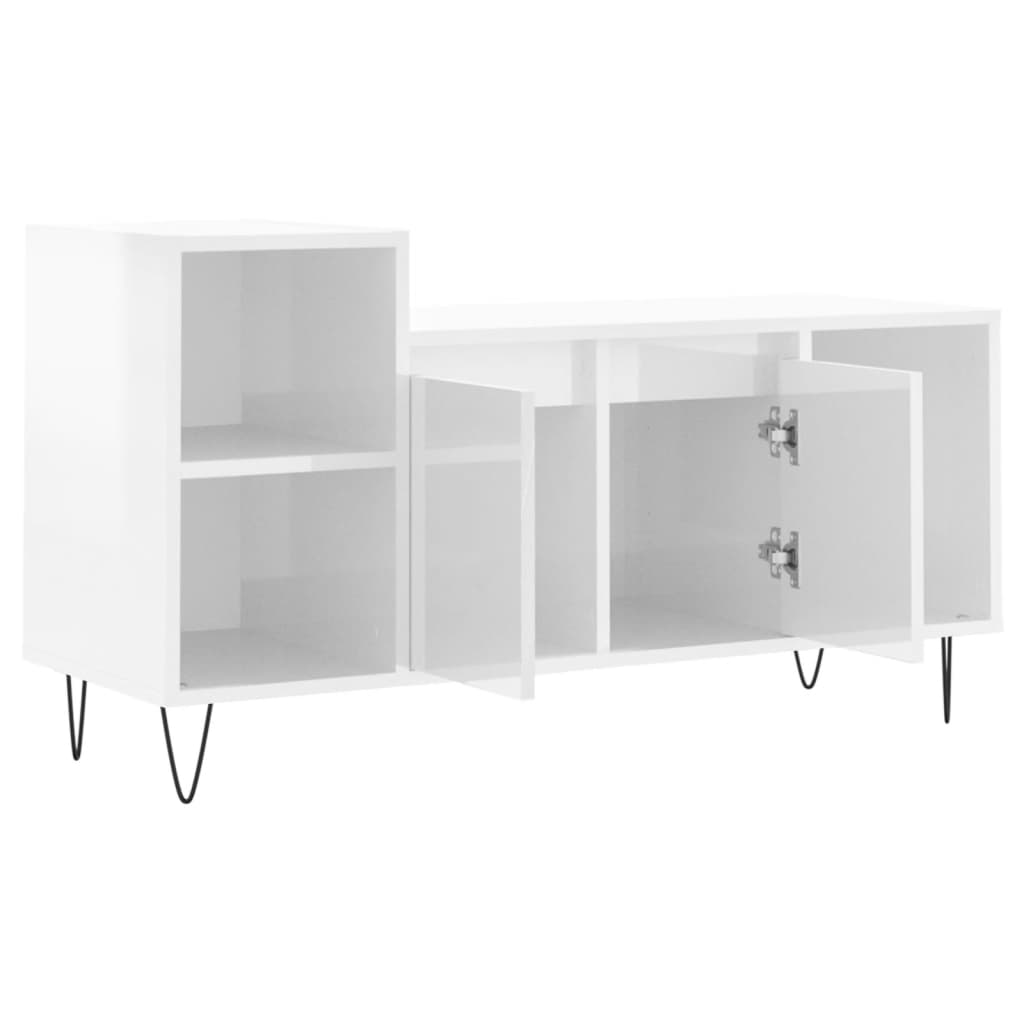 Mueble de TV madera blanco brillo 100x35x55 cm vidaXL