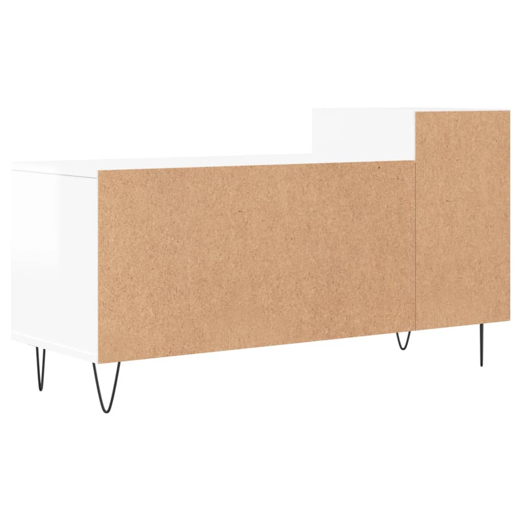 Mueble de TV madera blanco brillo 100x35x55 cm vidaXL