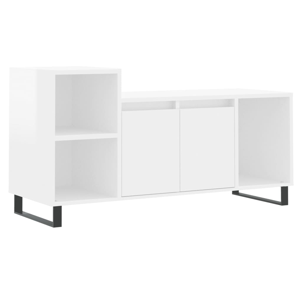 Mueble de TV madera blanco brillo 100x35x55 cm vidaXL