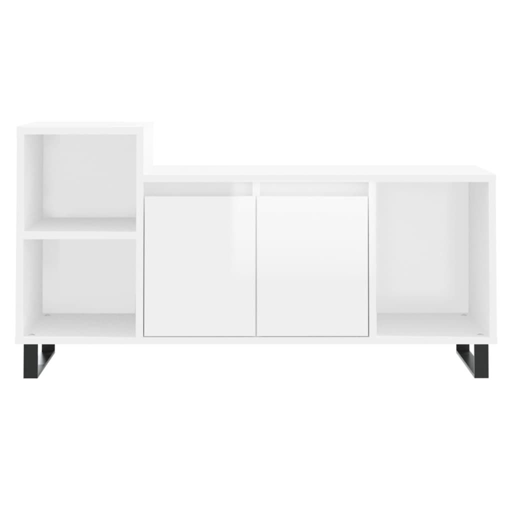 Mueble de TV madera blanco brillo 100x35x55 cm vidaXL