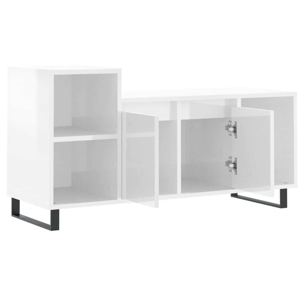 Mueble de TV madera blanco brillo 100x35x55 cm vidaXL