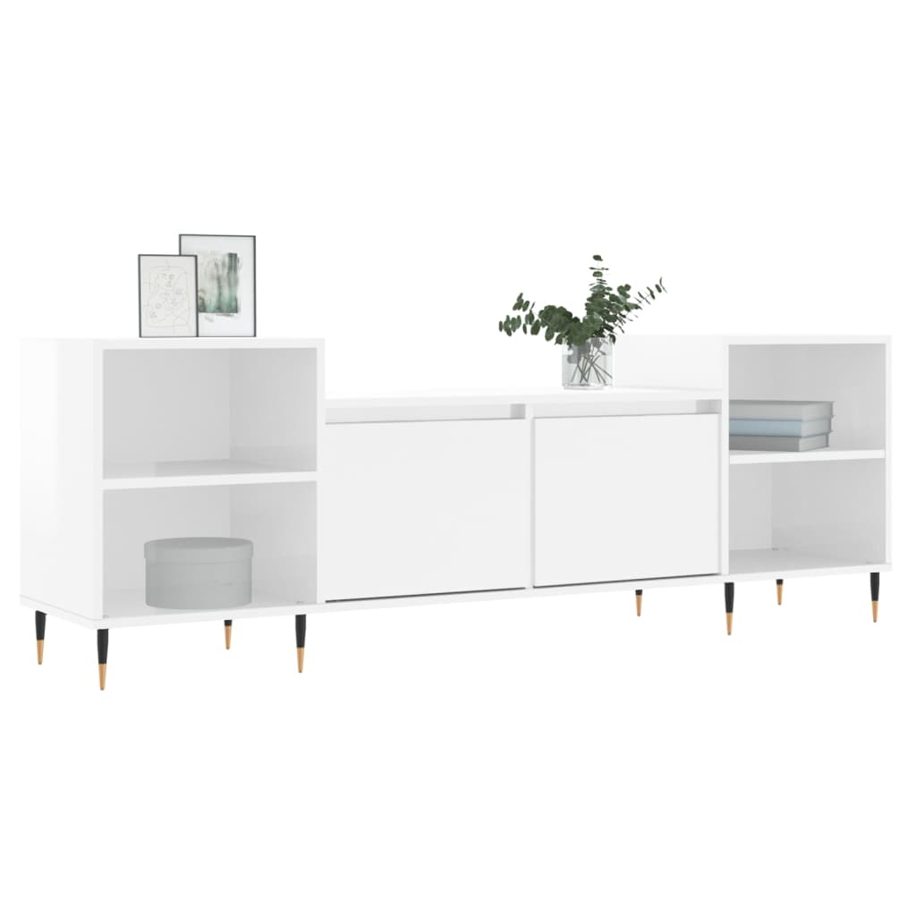 Mobili TV Shine di legno bianco 160x35x55 cm