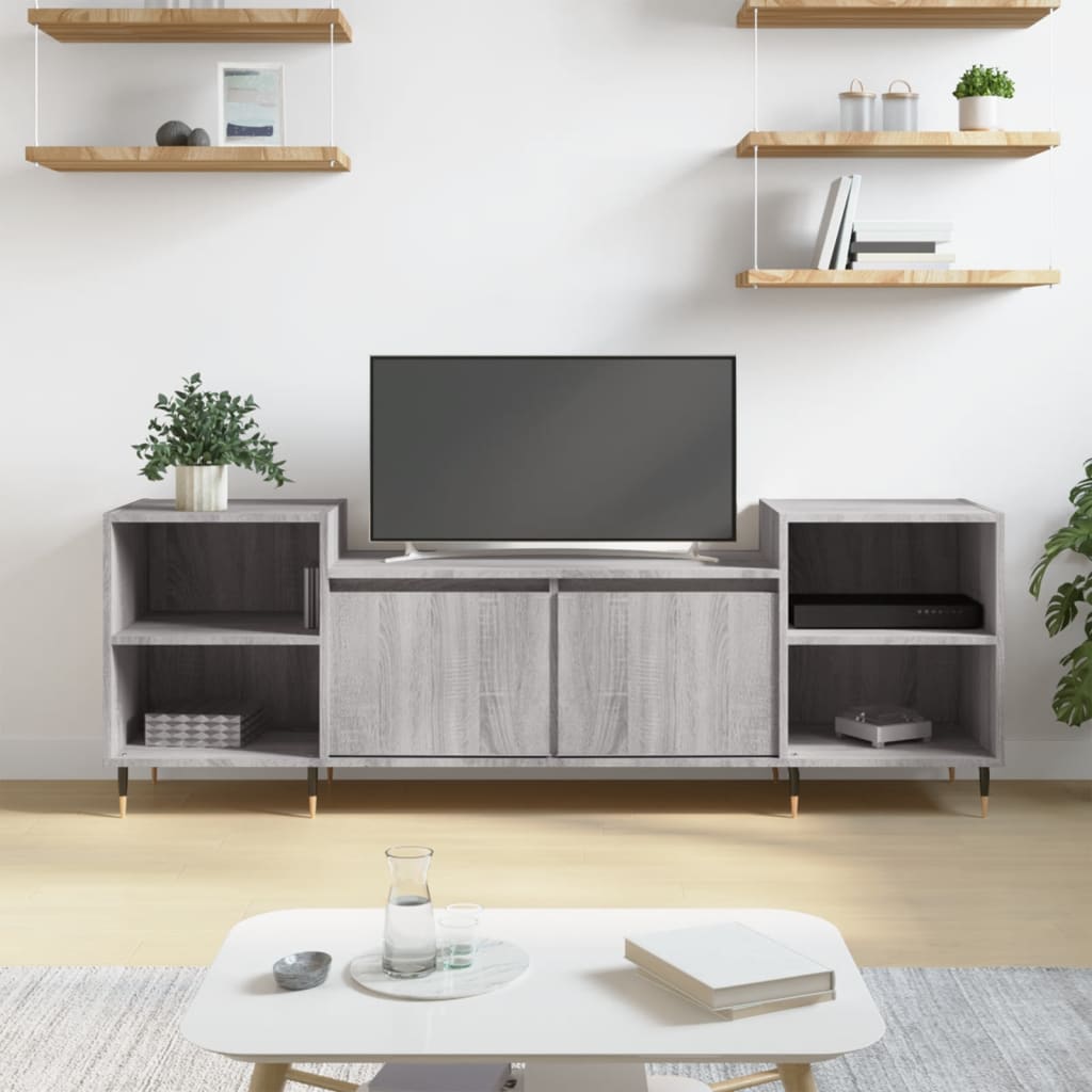 Vetonek Mueble para TV madera contrachapada gris Sonoma 160x35x55 cm