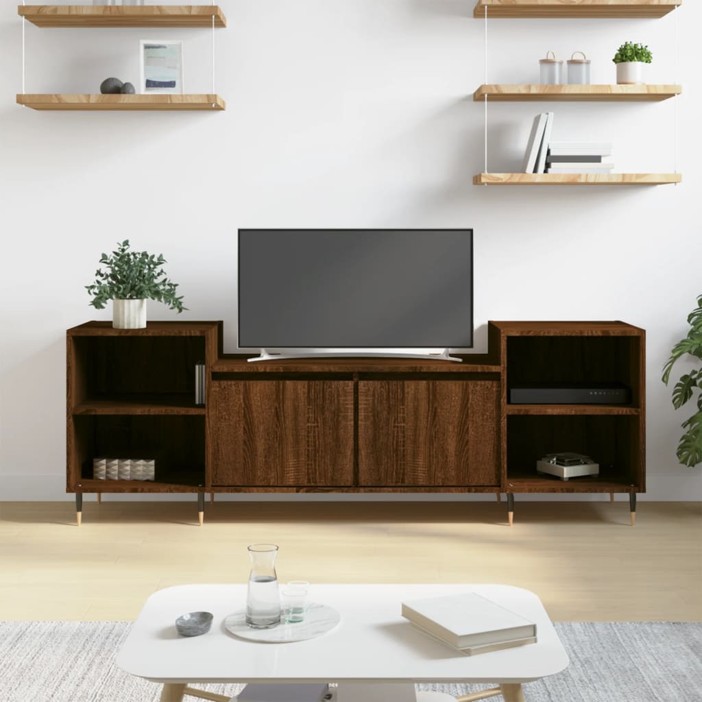 Vetonek Mueble para TV madera contrachapada marrón roble 160x35x55 cm