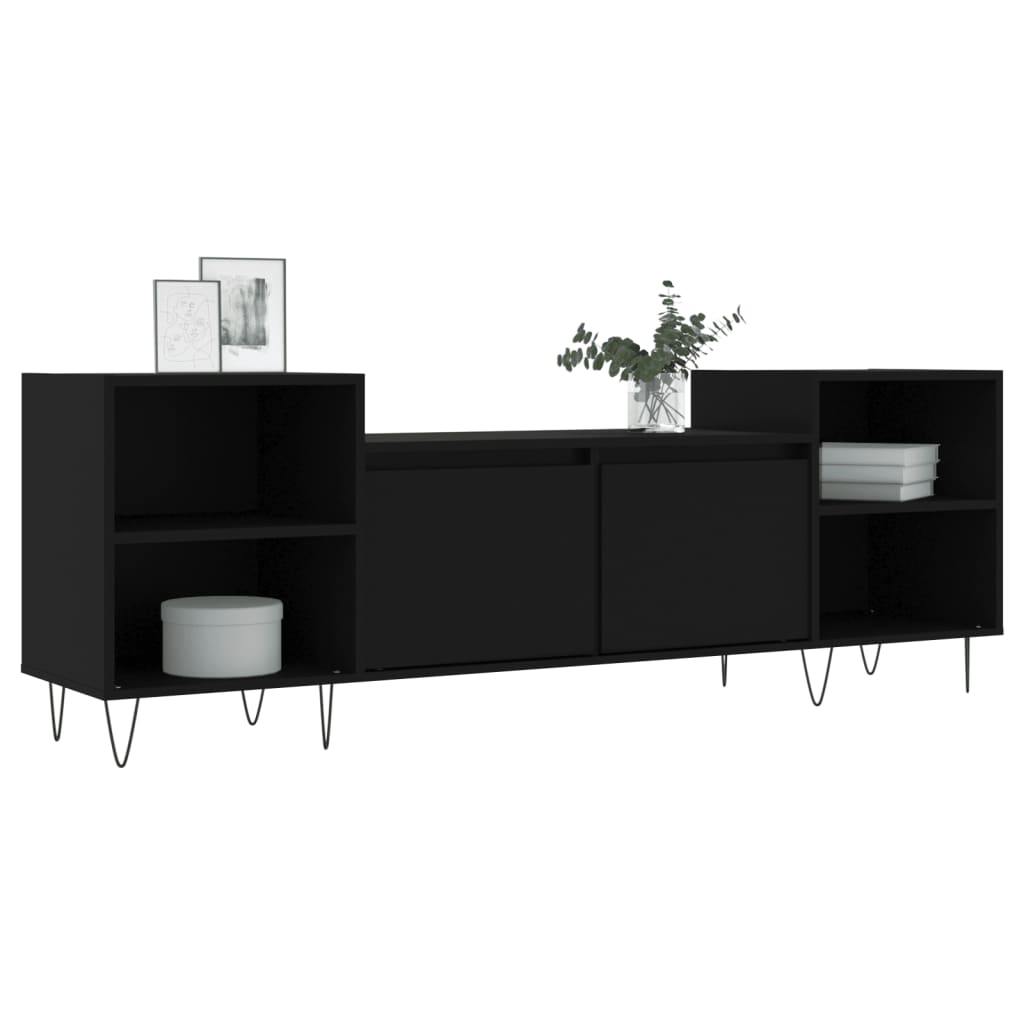 Mobili tv black legno 160x35x55 cm